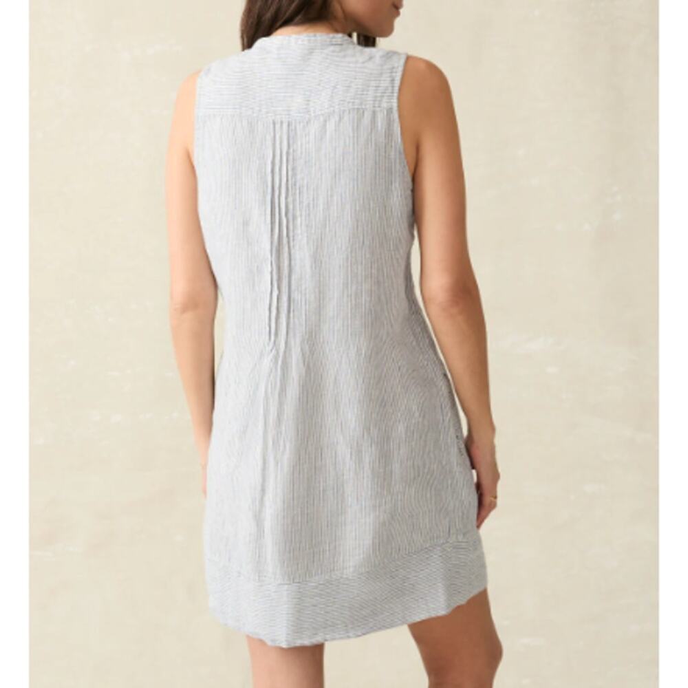 Faherty Blue Mini Stripe Isha Dress XL - Picture 2 of 13